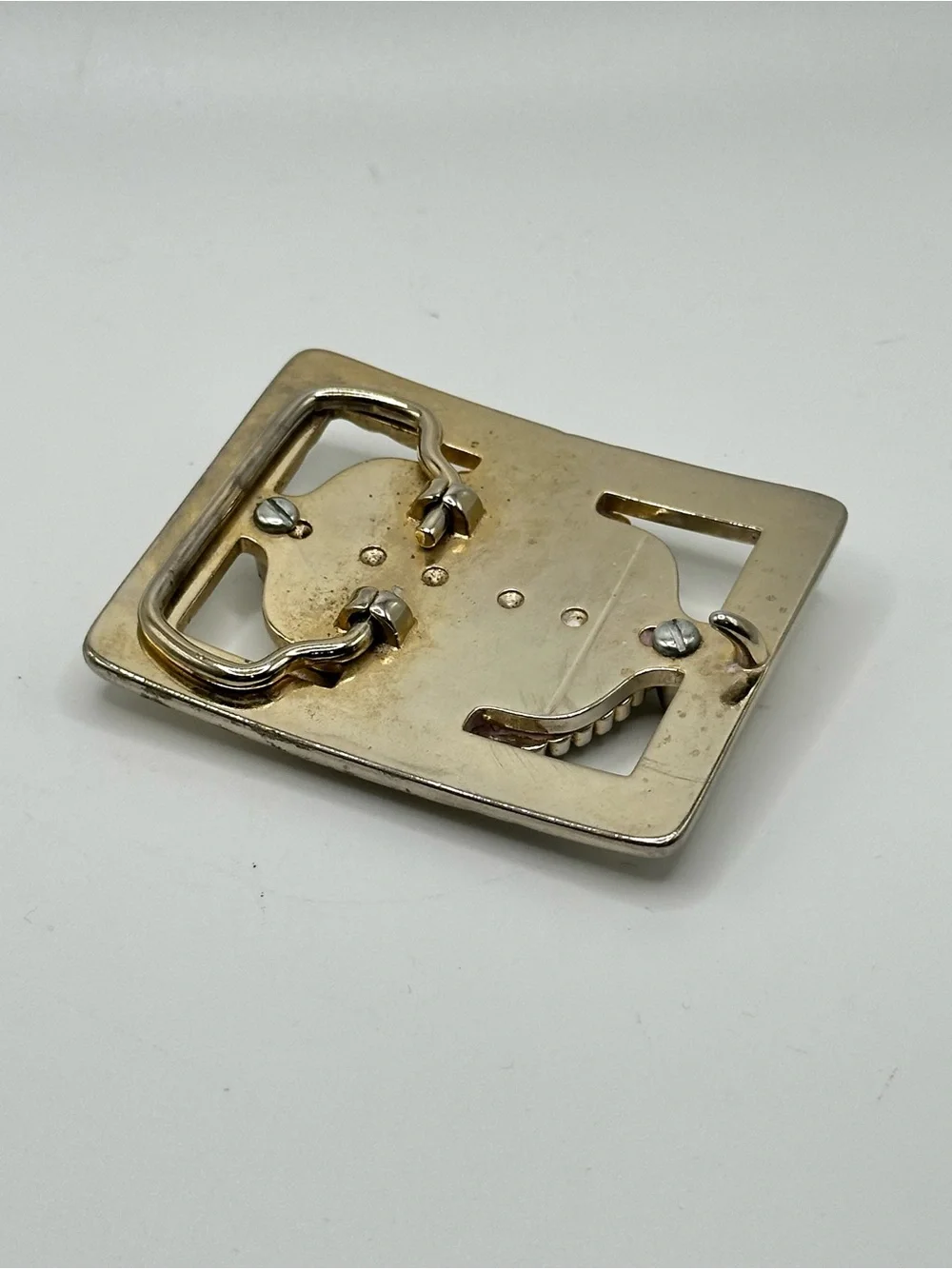Vintage Eisenhower silver dollar belt buckle.